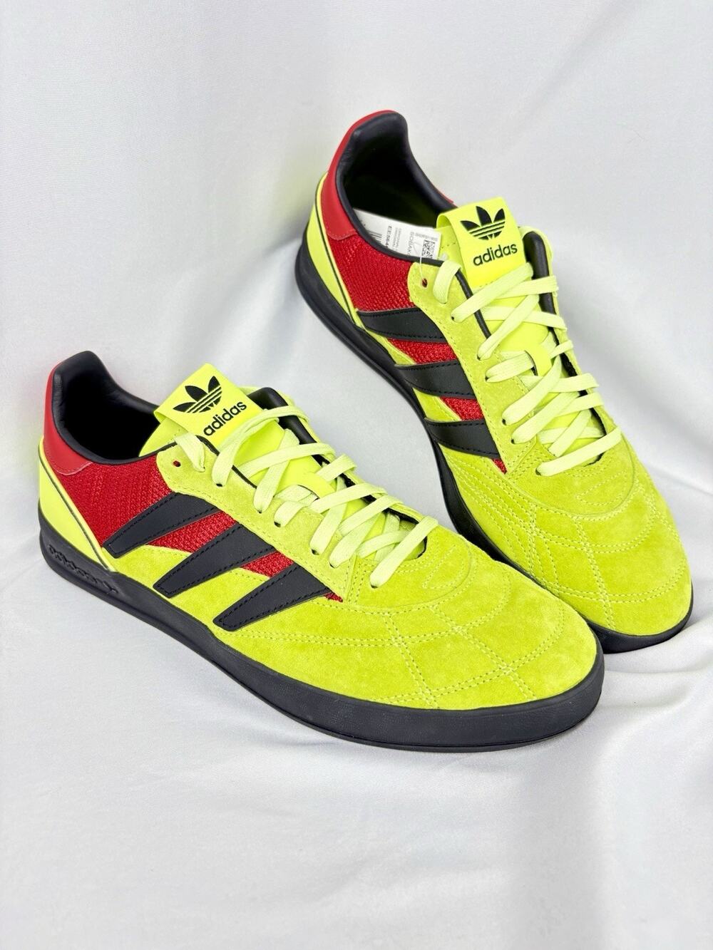 Adidas Sobakov P94 EE5640 Mens Sneakers US 11 Neon Green Suede Black Red Low Top